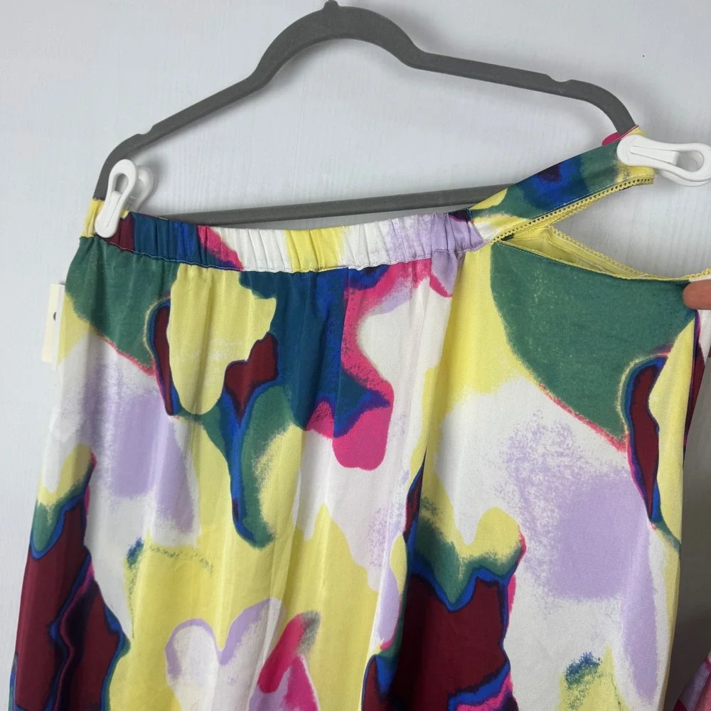 Open Edit Cutout Waist Yellow Color Fusion 2 Piece Set‎ Top and Midi Skirt Sz 1X